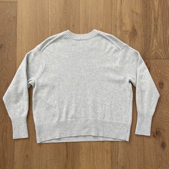 Banana Republic Sweater Women XL Light Heather Gray Coveted Crew Neck Wool Blend - Picture 5 of 10
